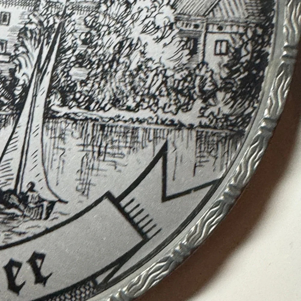 Vintage Decorative Wall Hanging Scenic Town Cityscape Embroidered Ribbon Germany